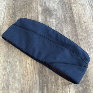 U.S. Air Force enlisted flight Uniform cap Hat Navy wool blend - Size: 7 1/8